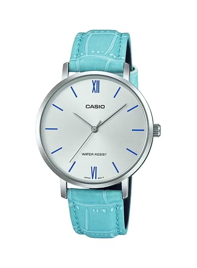 Women's Women's Leather Analog Watch LTP-VT01L-7B3 - 34 mm